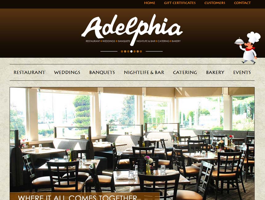 Adelphia website design